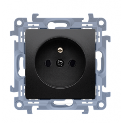 Simon 10 Gniazdo pojedyncze z/u szybkozłączka czarny mat 16A 250V CGZ1C.01/49 KONTAKT (CGZ1C.01/49)